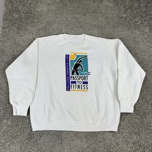 Holland America Line Sweatshirt Mens XL White Passport to Fitness Crewneck